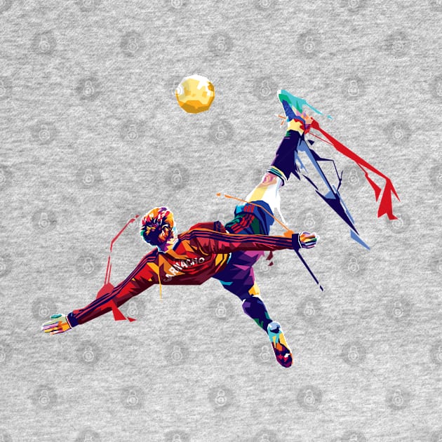 Alejandro Garnacho Bicycle kick Pop Art Illustration by RJWLTG